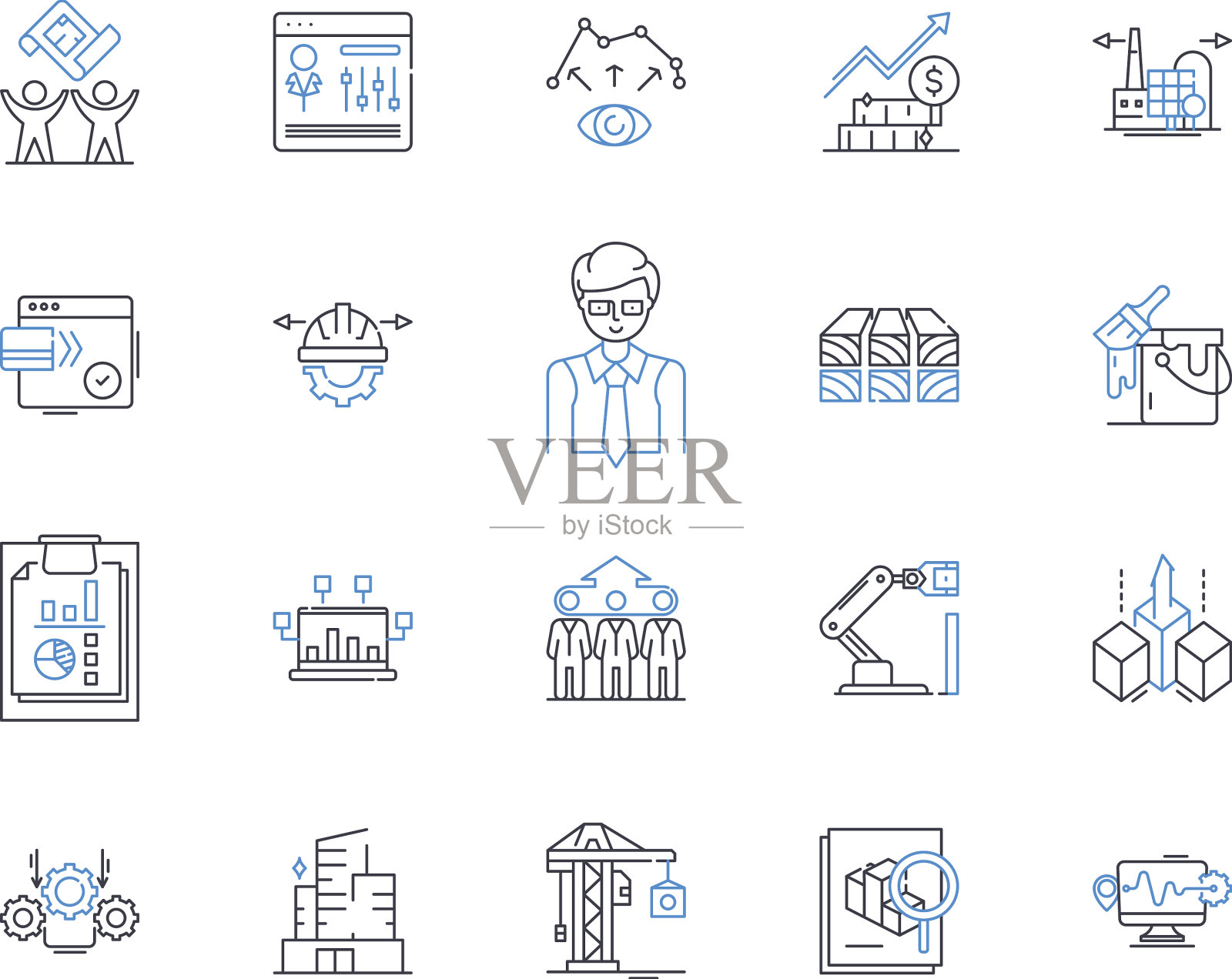 形成业务线图标收集策略图标素材