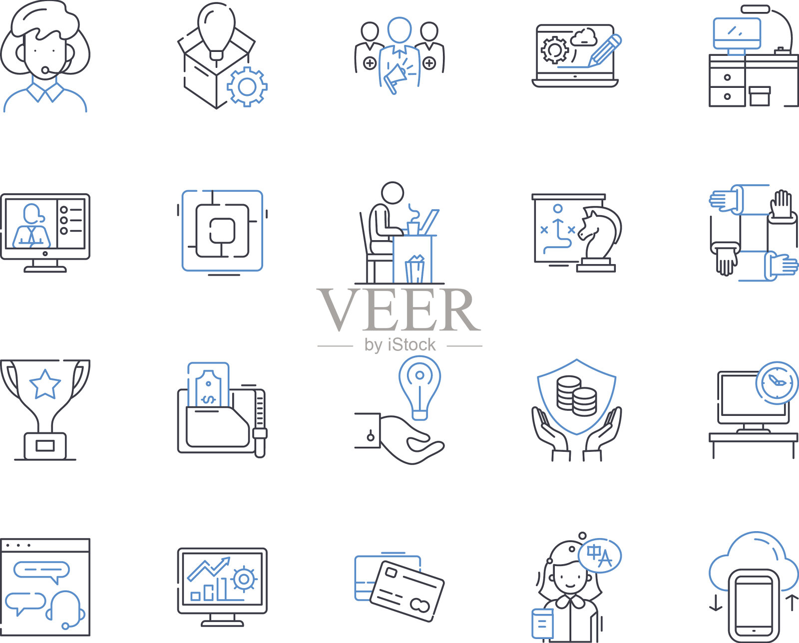 公司大厦线条图标收藏豪华图标素材