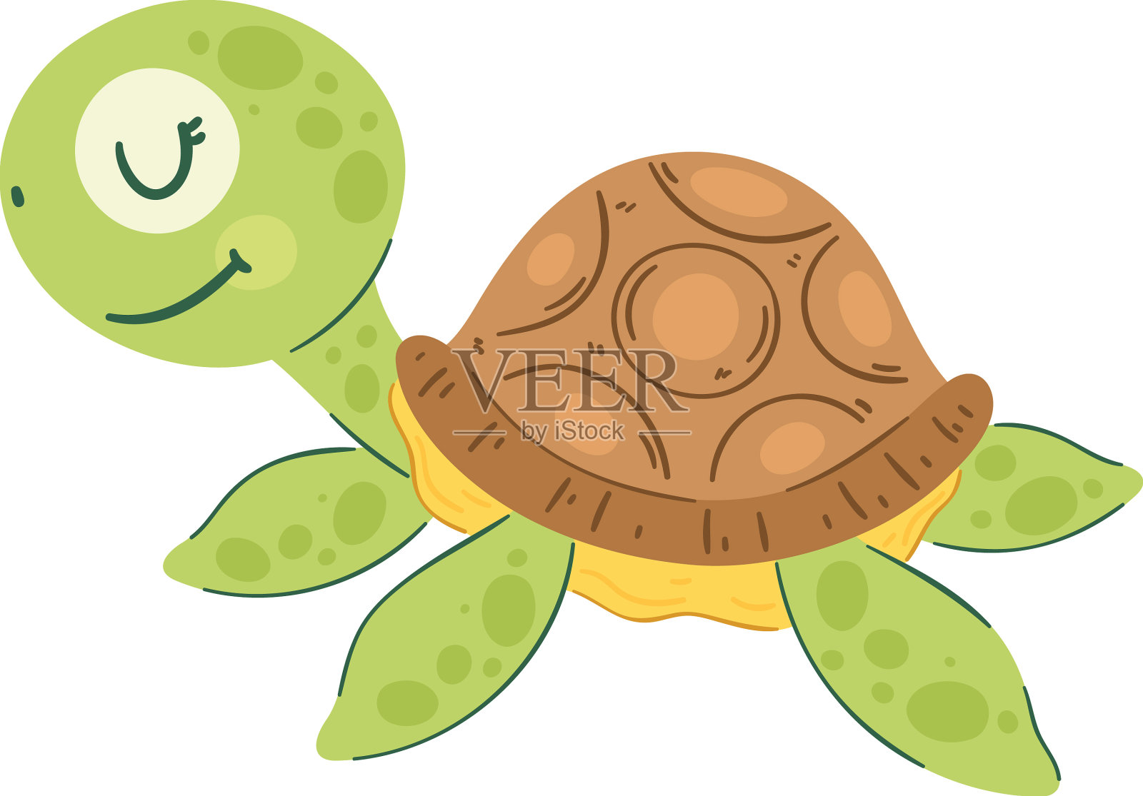 欢快的乌龟图案设计元素图片