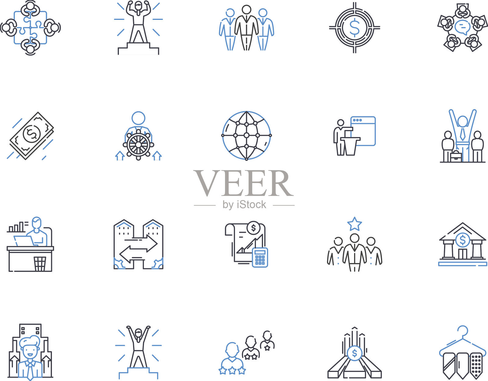 技术能力线图标集合图标素材