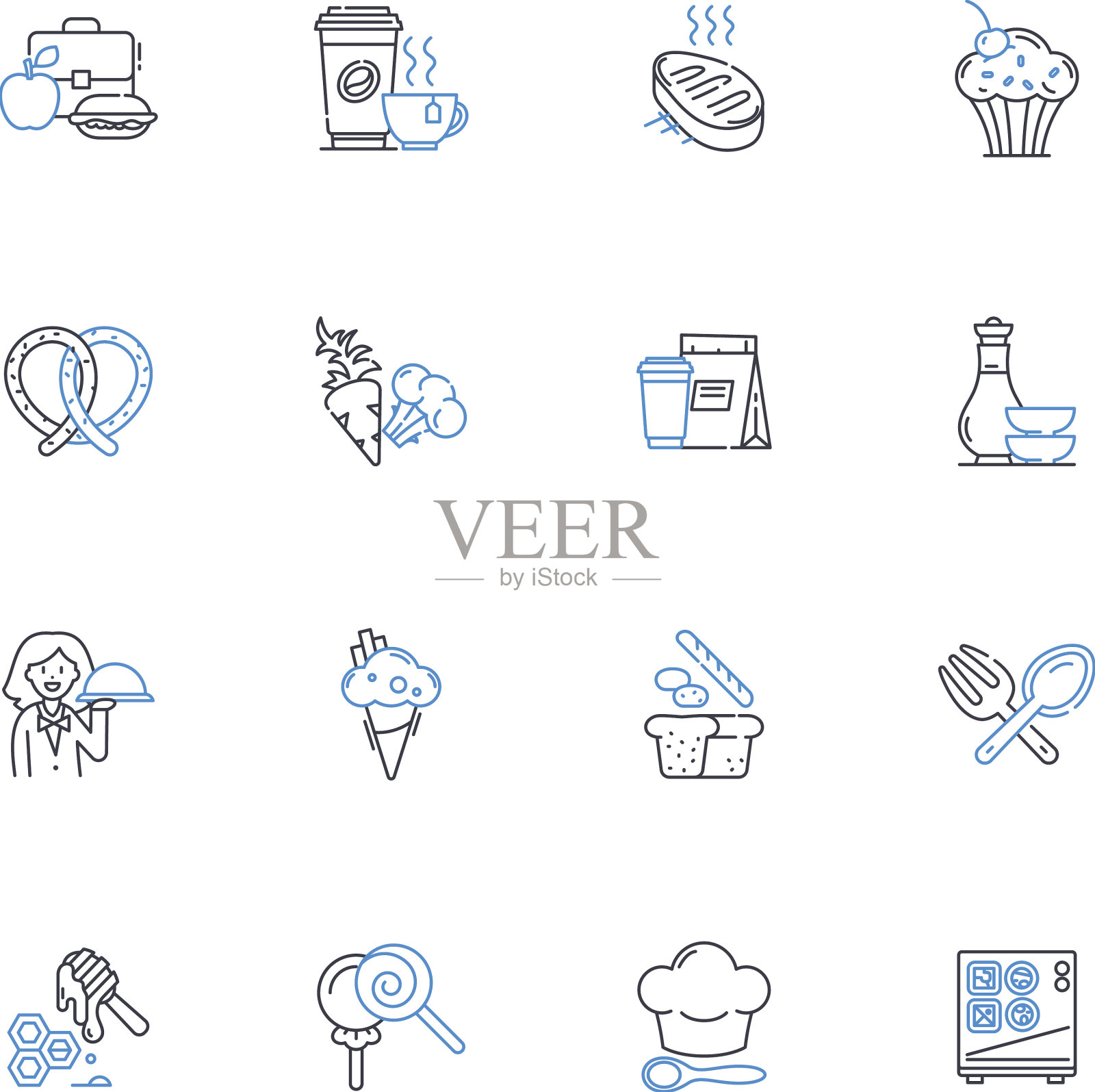 灼热的线条图标收集热浪图标素材