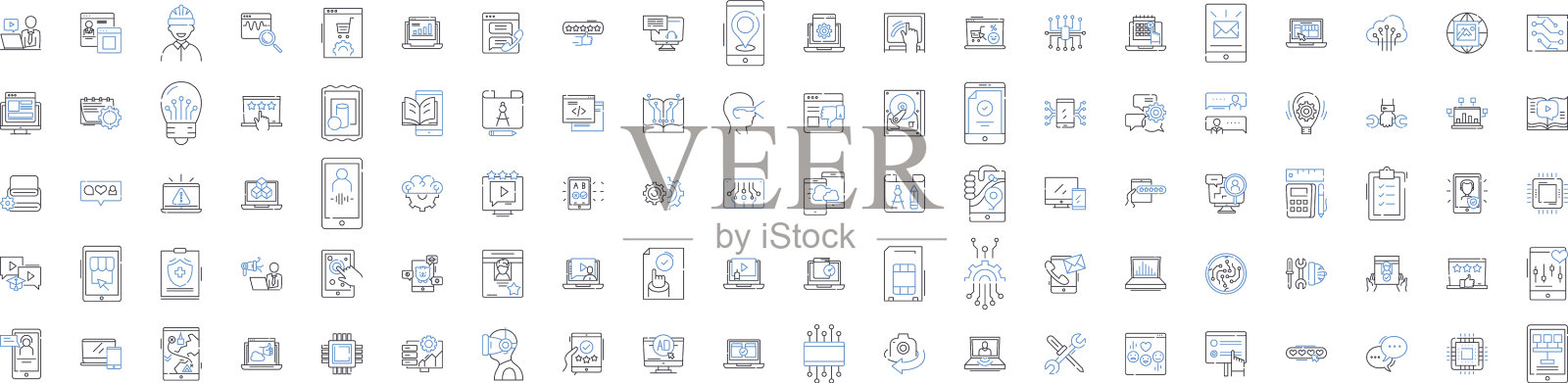 软件和技术线图标集合图标素材
