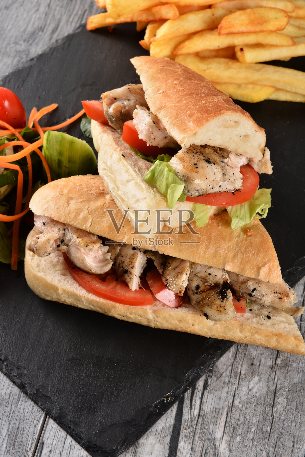 鸡肉三明治照片摄影图片