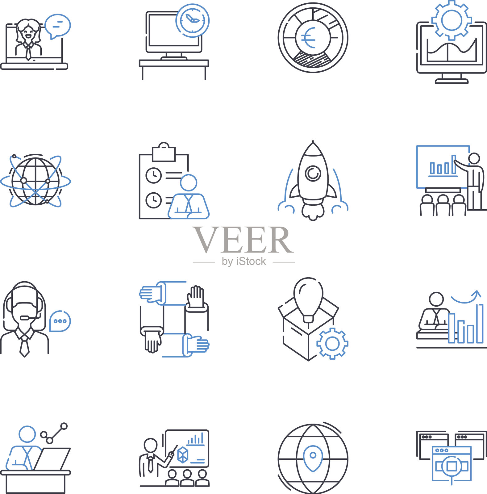 技术部线条图标集合图标素材