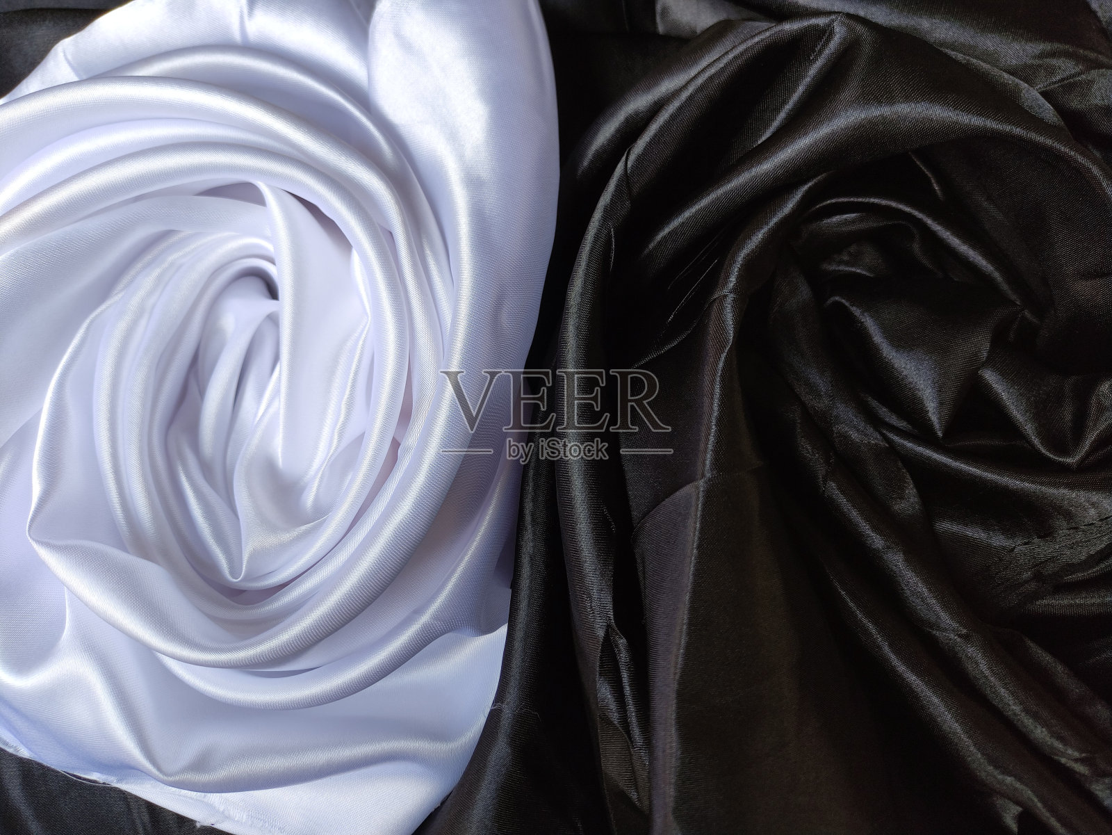 黑白绸缎织物照片摄影图片