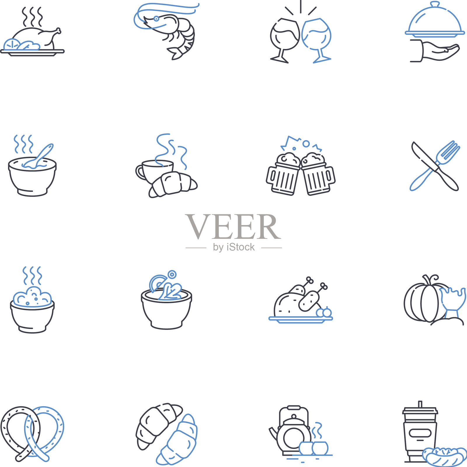 用餐联合线图标收集氛围图标素材