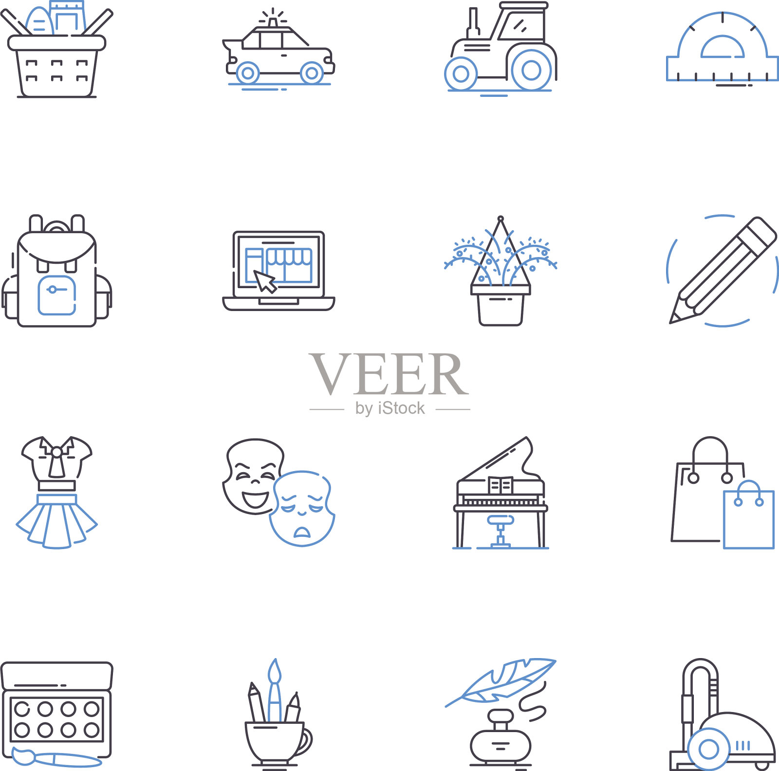 物业管理线图标收集租户图标素材