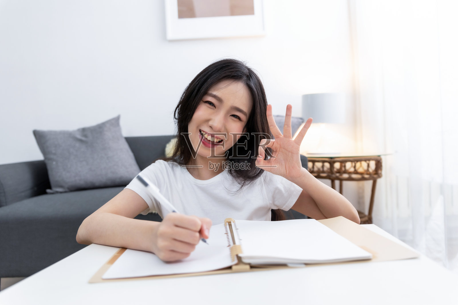 学生准备大学考试，阅读书籍，学习课本，写笔记，为课堂报告做总结。学习职场表，双手用铅笔贴近照片摄影图片