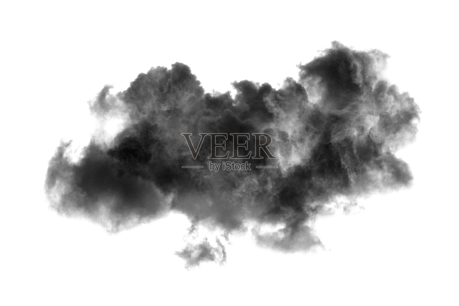 云孤立在白色的背景，烟雾纹理，抽象的黑色照片摄影图片