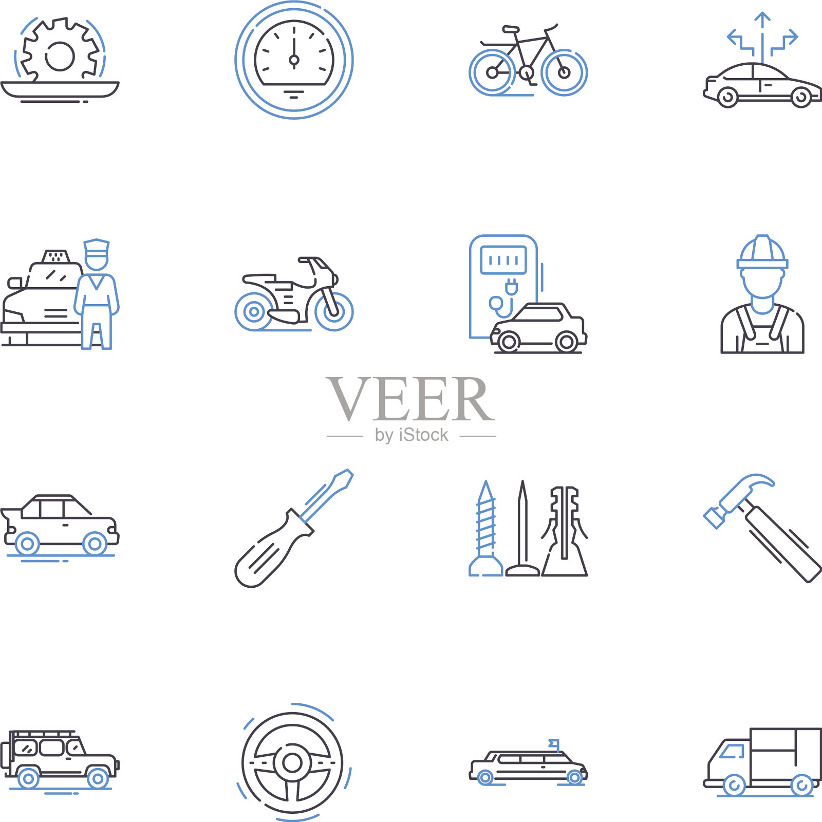 运线图标收集拖运吊装图标素材