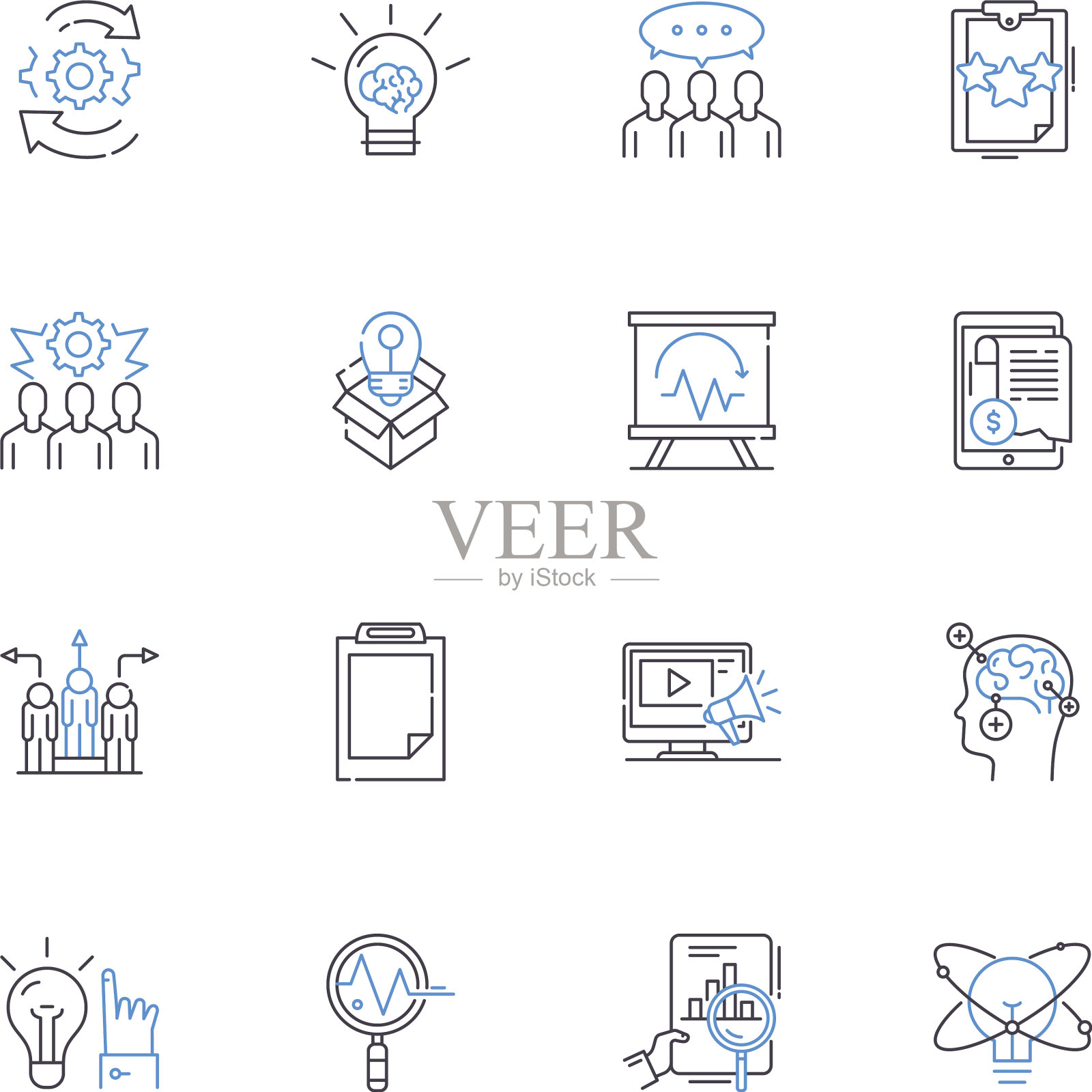 头脑风暴映射线图标集合图标素材