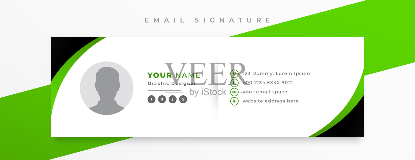 商务电子邮件标志卡片模板在水平布局设计设计模板素材