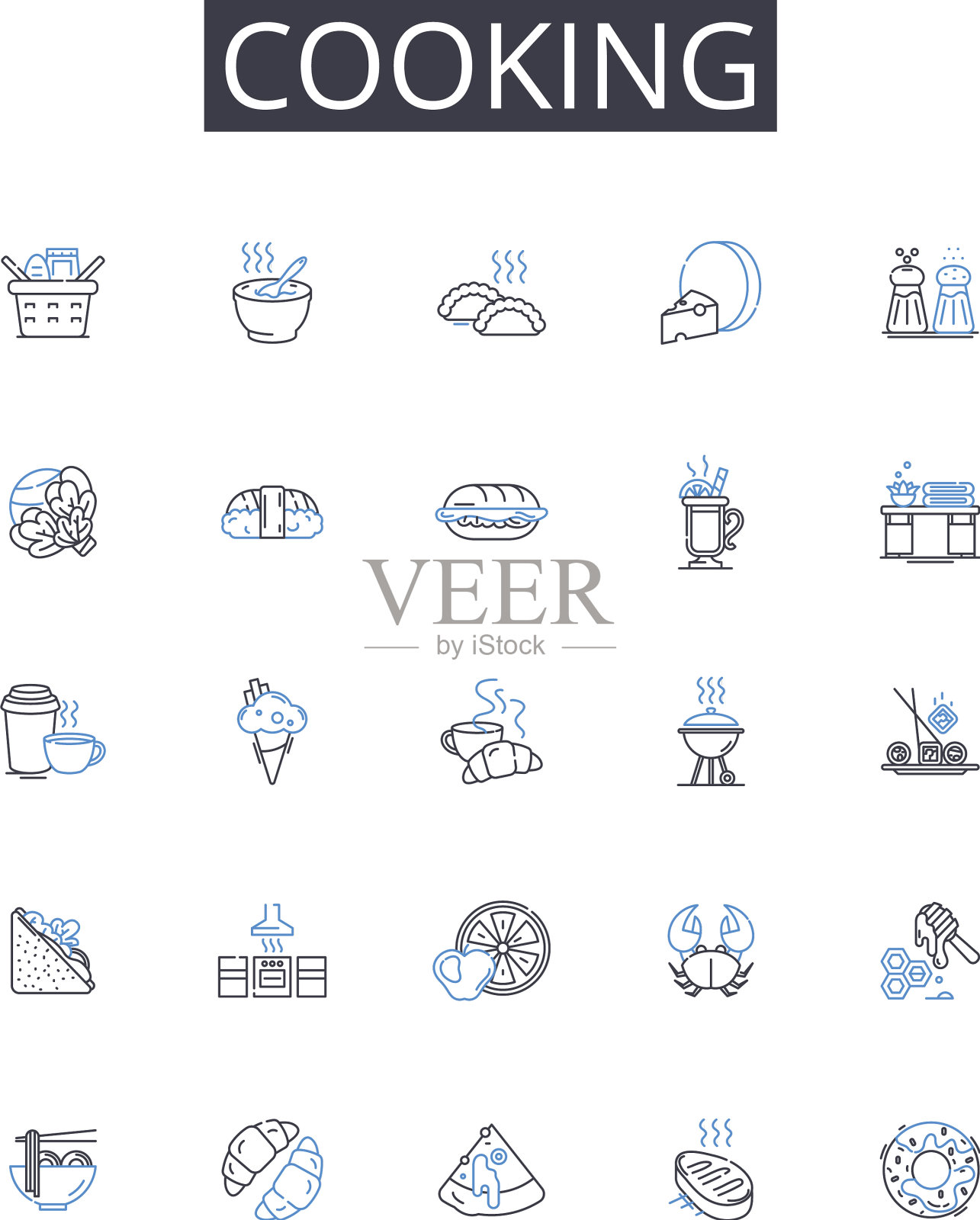 烹饪线图标收集烹饪准备图标素材