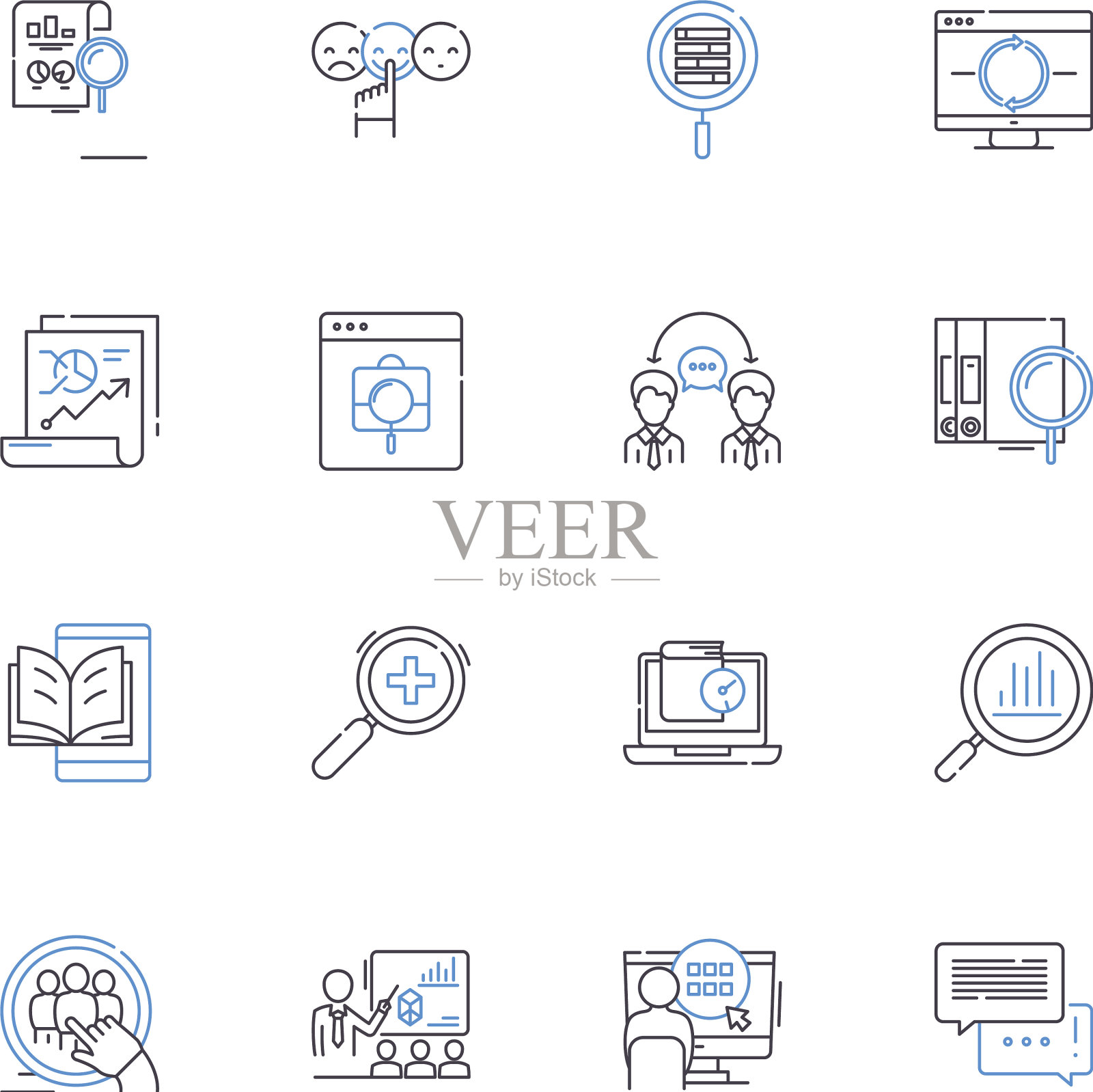 筛选通过线图标集合分类图标素材