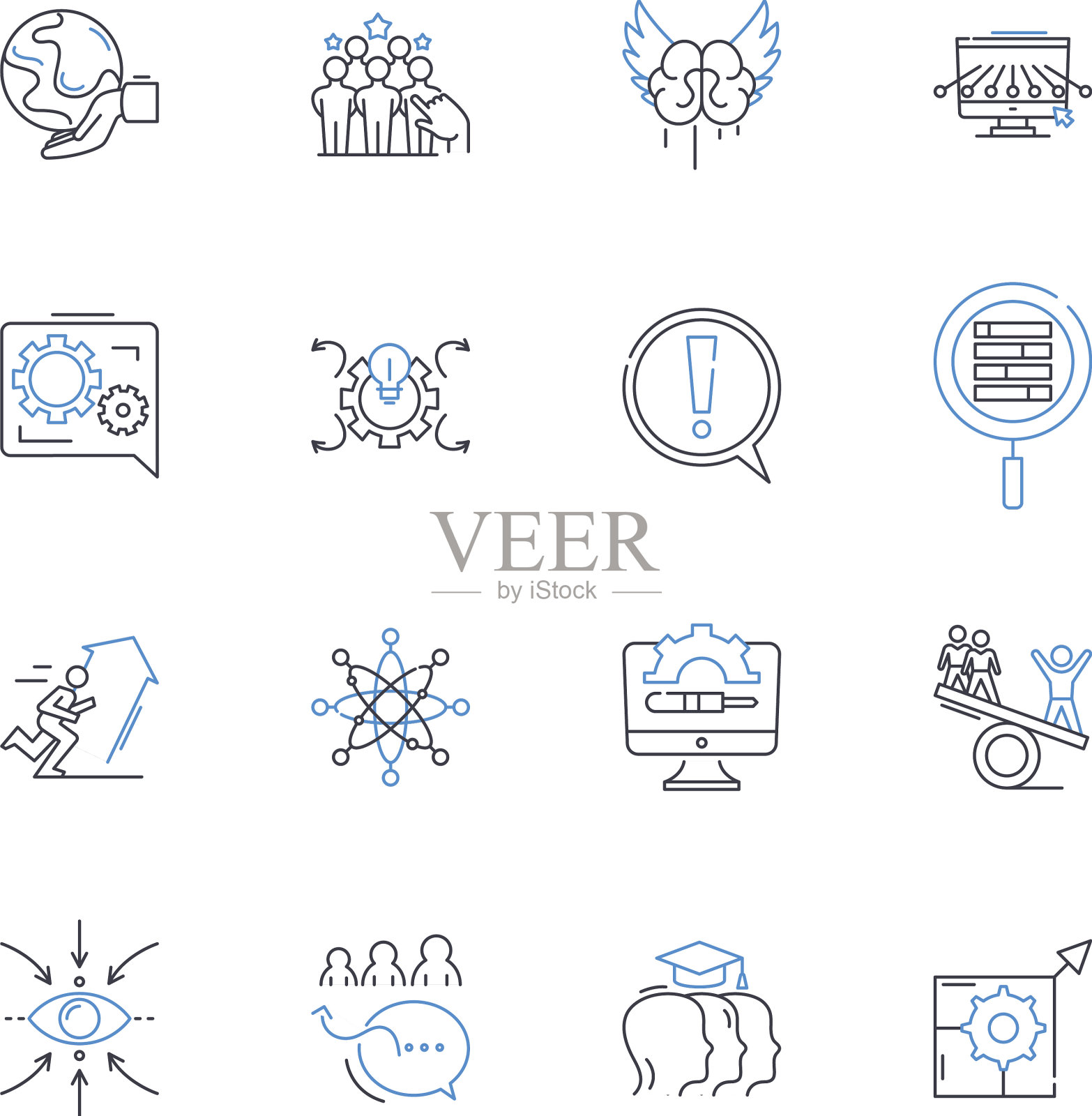 公共共享线路图标集合图标素材