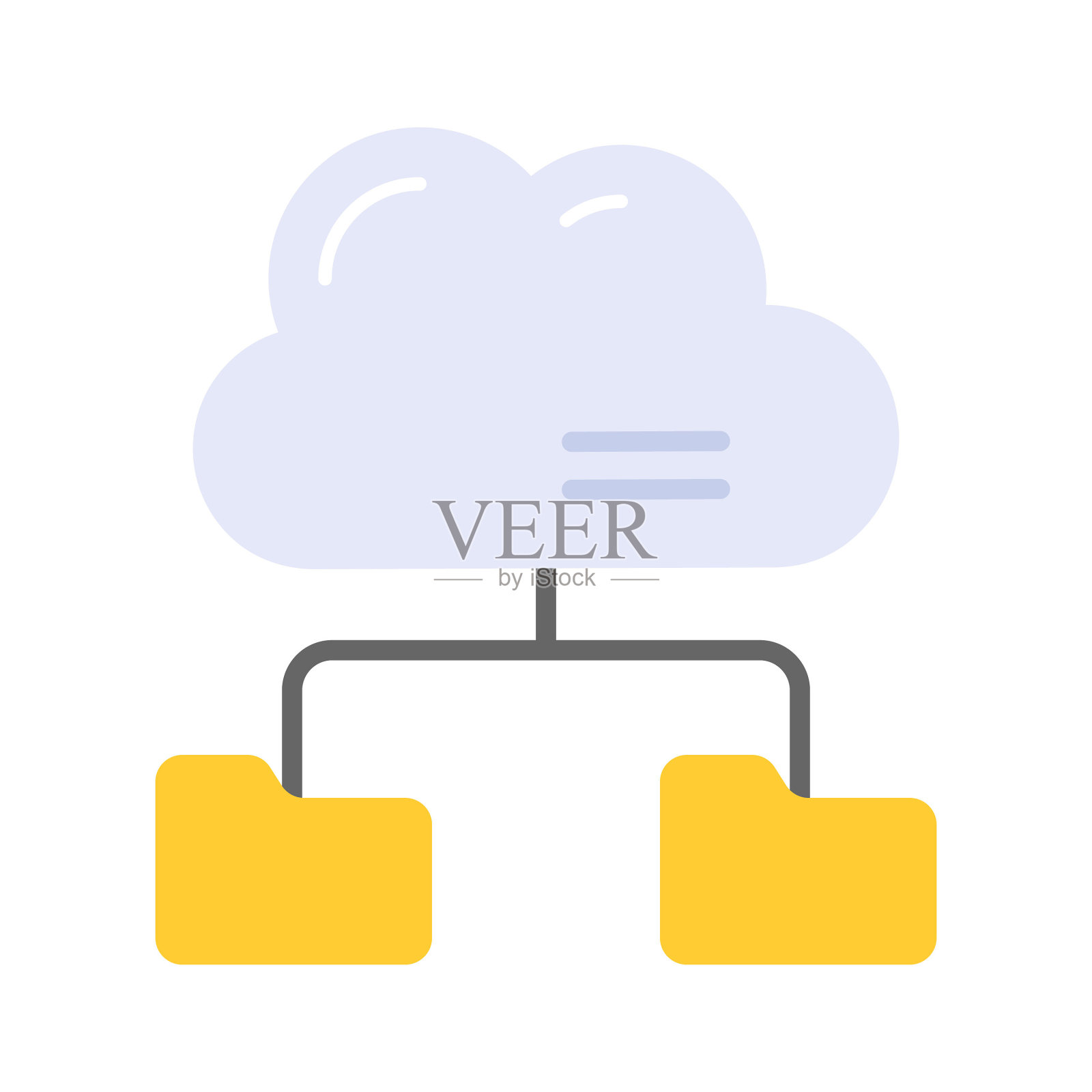 精心制作的矢量云文件夹在现代风格，易于我们的图标插画图片素材