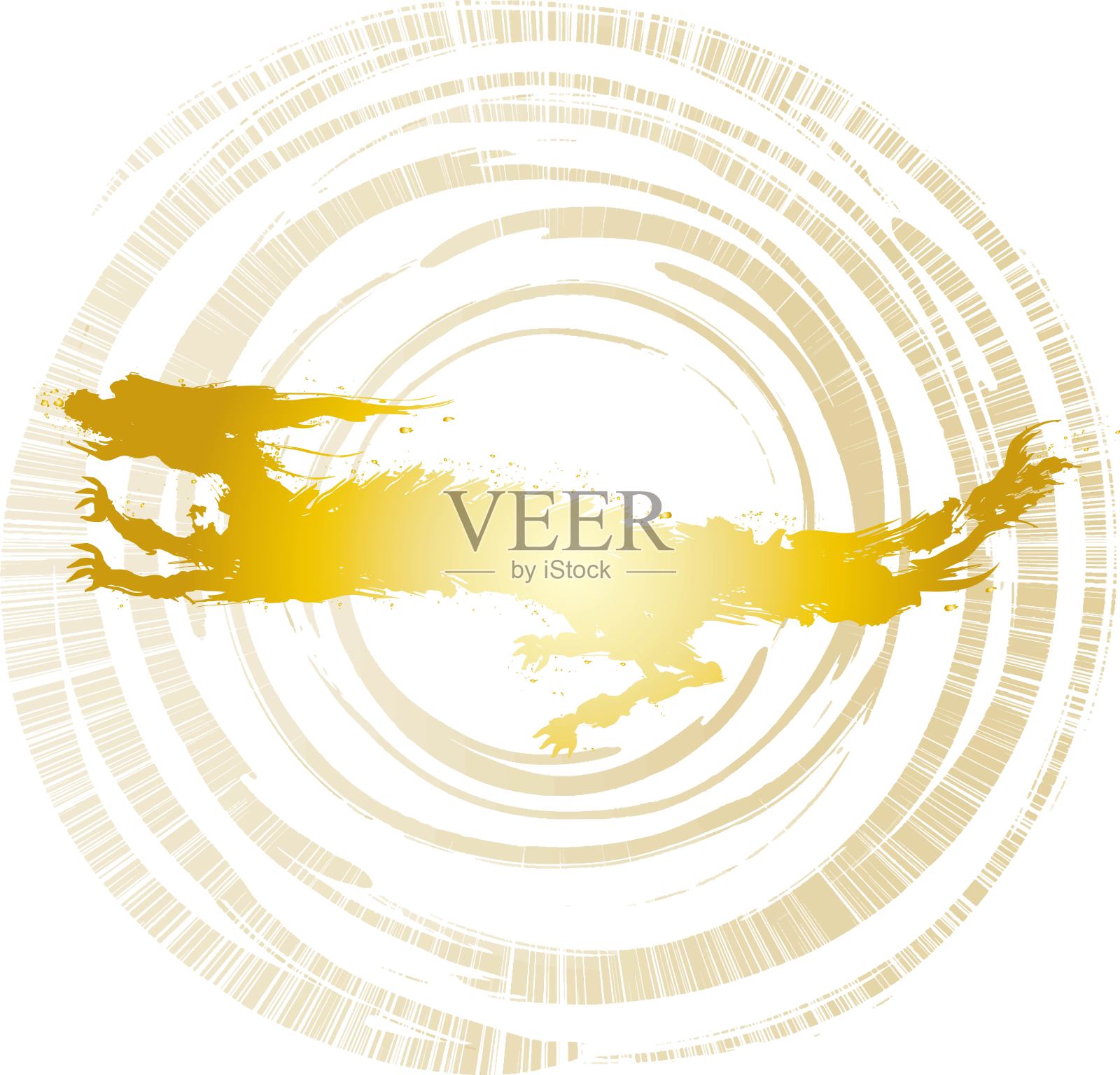 用画笔/插图材料绘制的龙和云的图像(矢量插图)插画图片素材