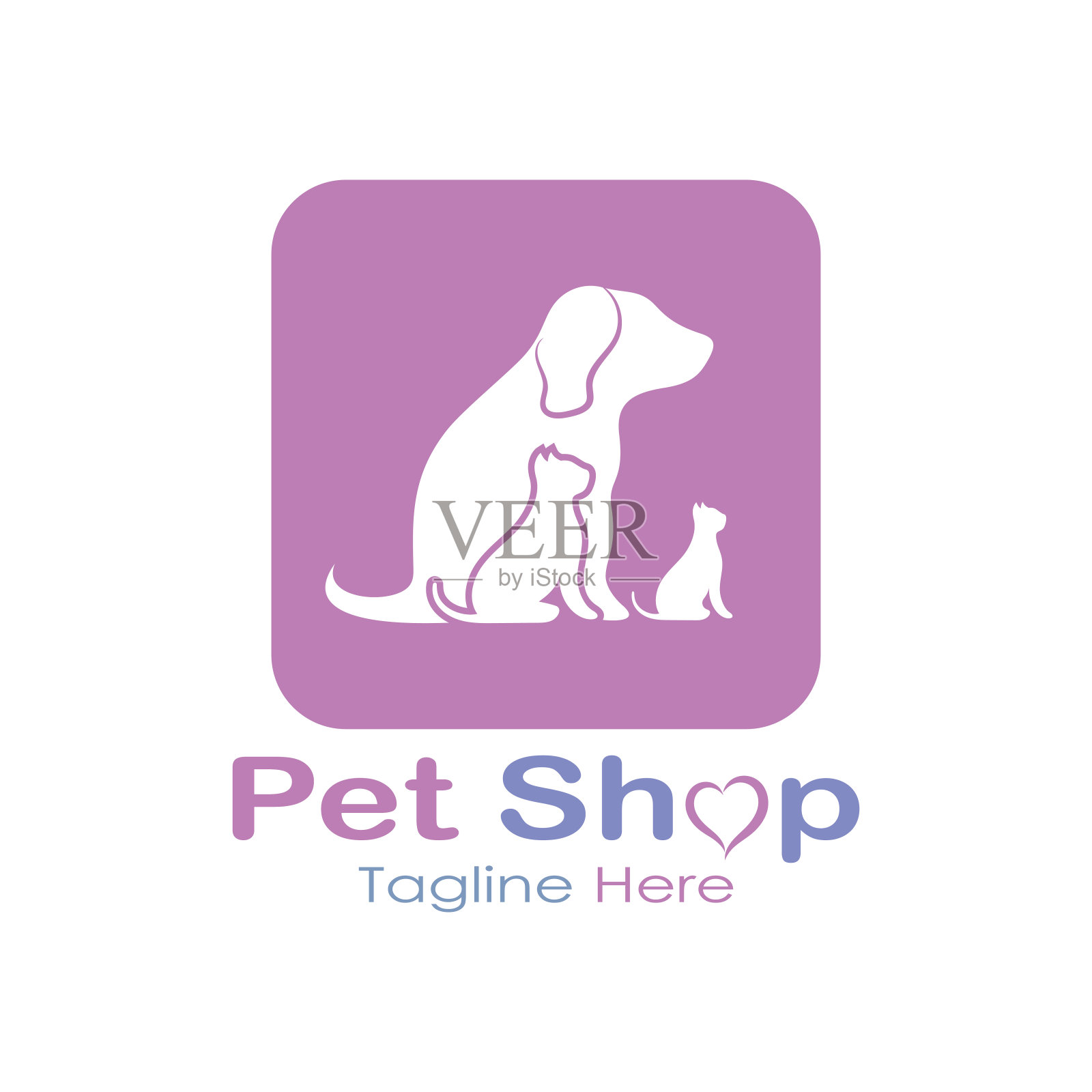 宠物店标志设计图标插图模板矢量与现代概念插画图片素材