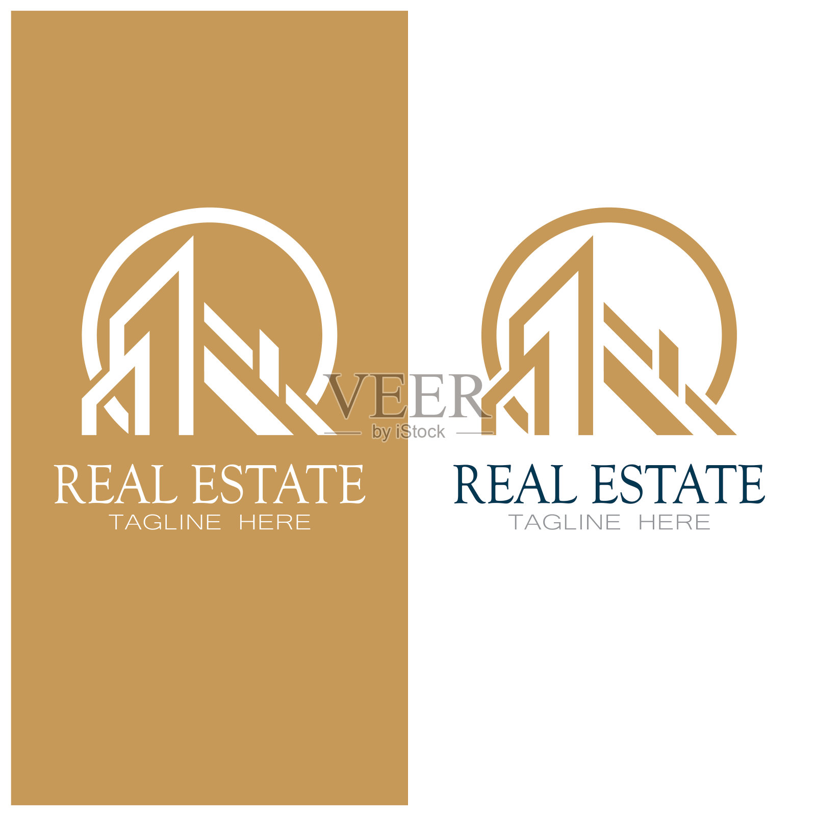 房地产业务标志模板，建筑，房地产开发和建设标志矢量插画图片素材