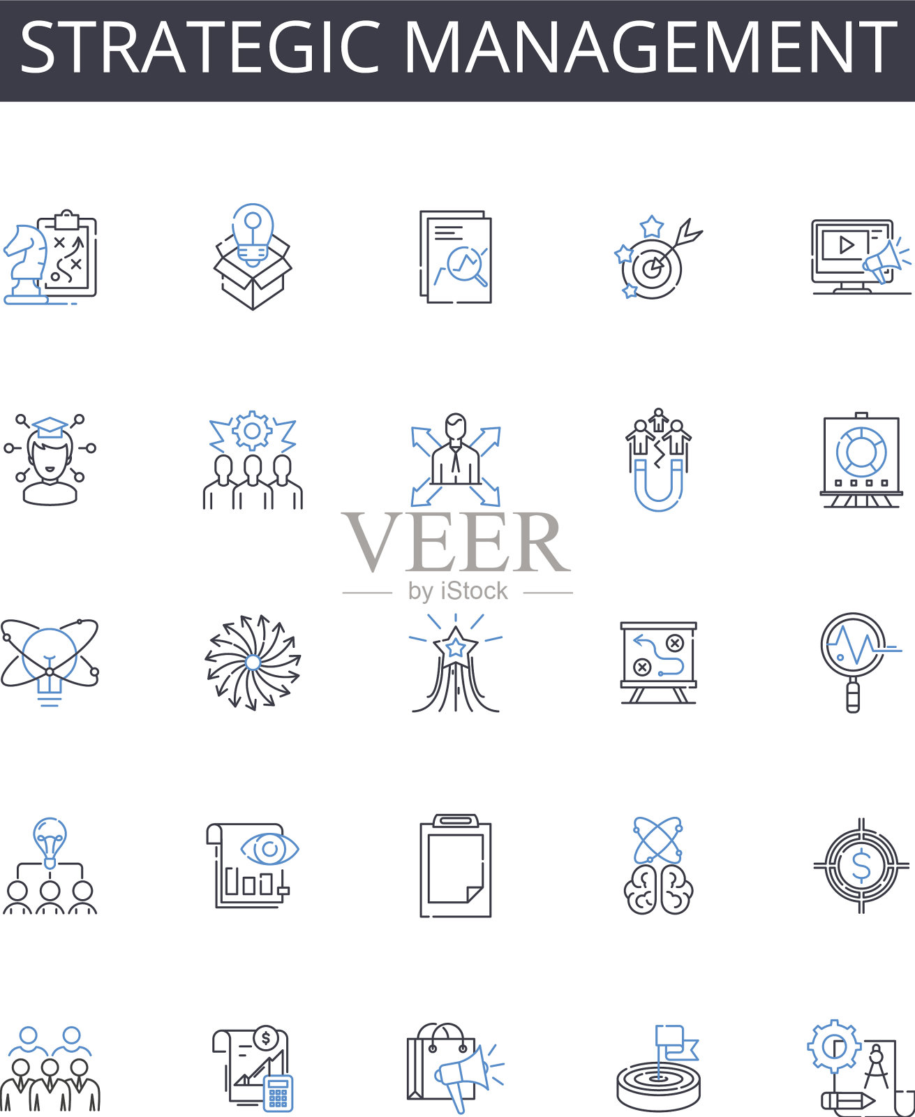 战略管理线图标收集图标素材