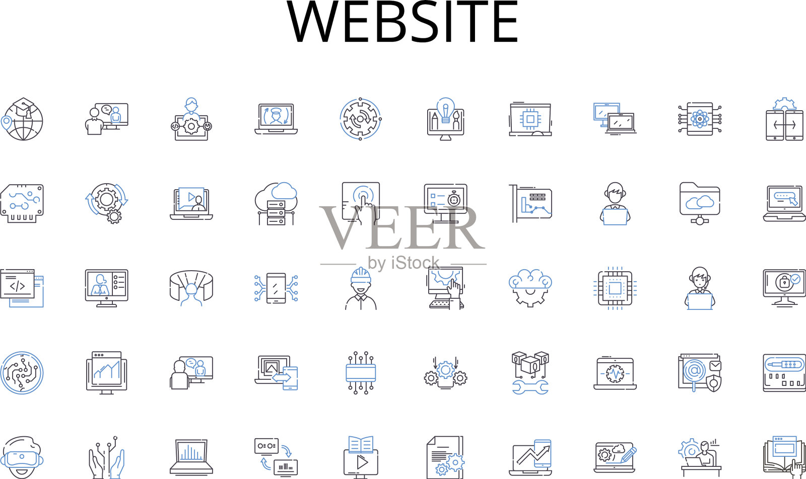 网站线图标收集智能笔记本电脑图标素材