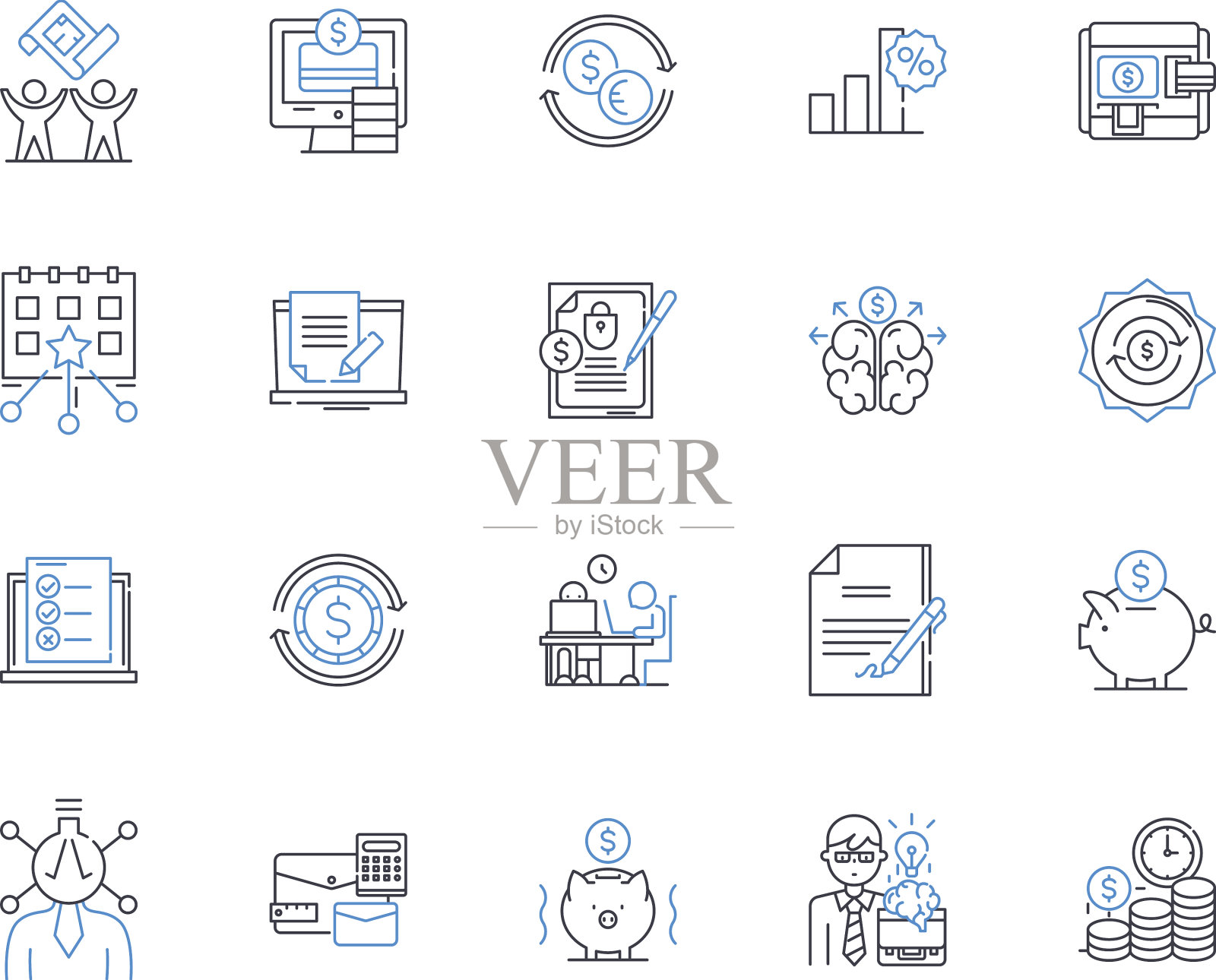 能源效率线图标集合图标素材