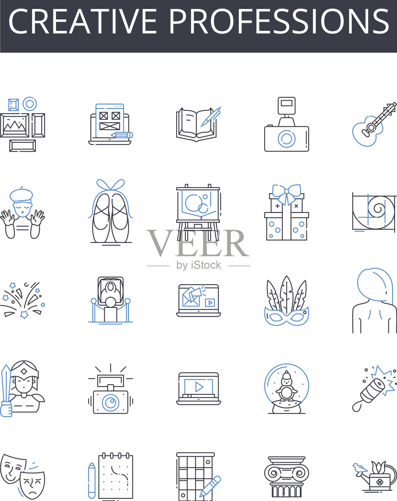 创意职业线图标收集图标素材