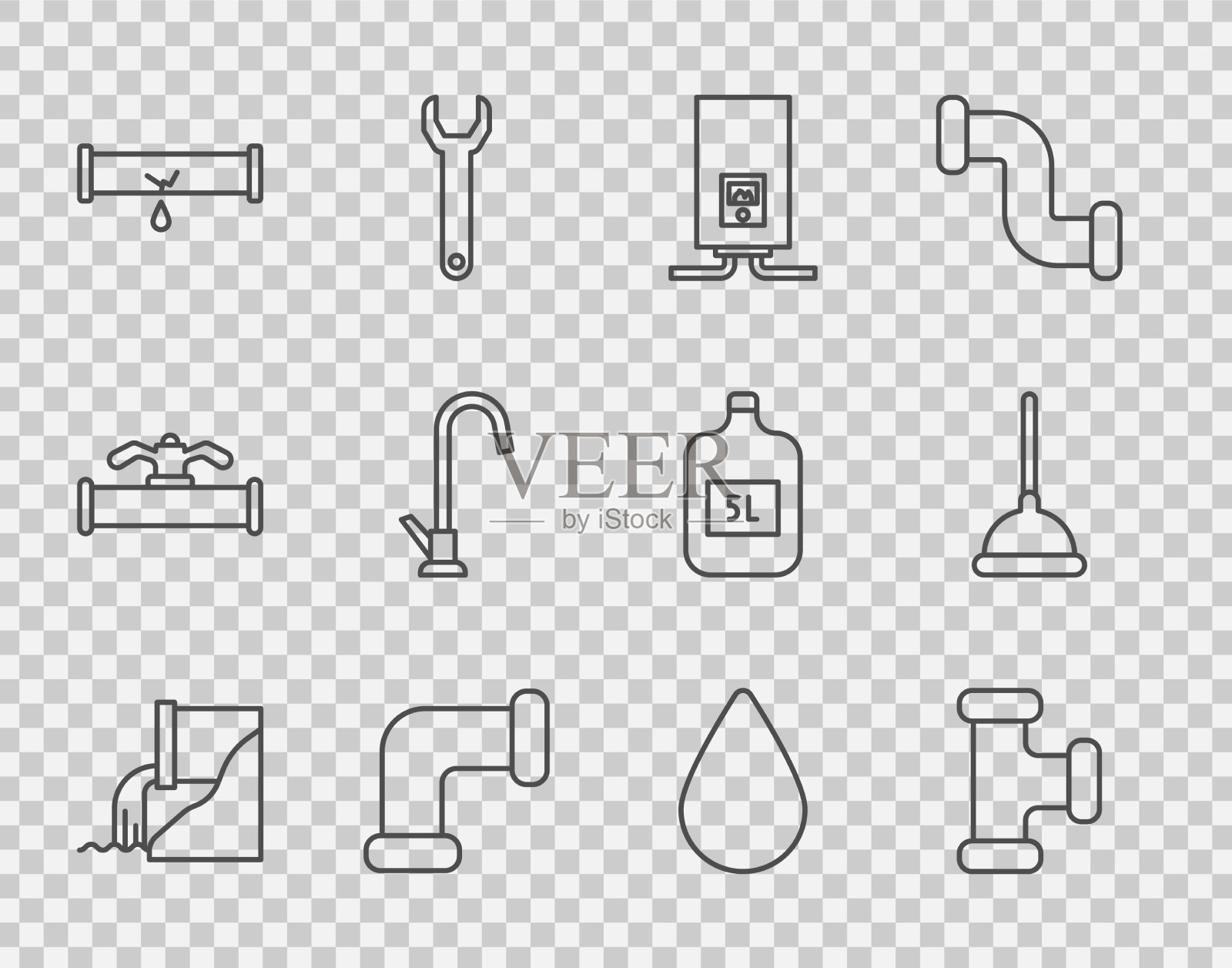 设置污水管线工业金属管道气体图标素材