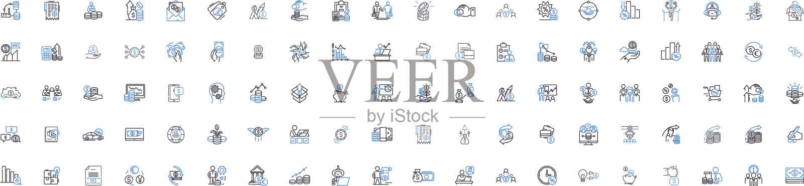 赚取工资线图标收集收入图标素材