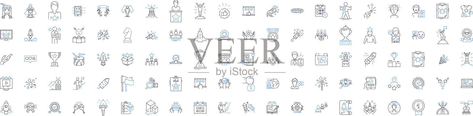 财富和繁荣线图标集合图标素材