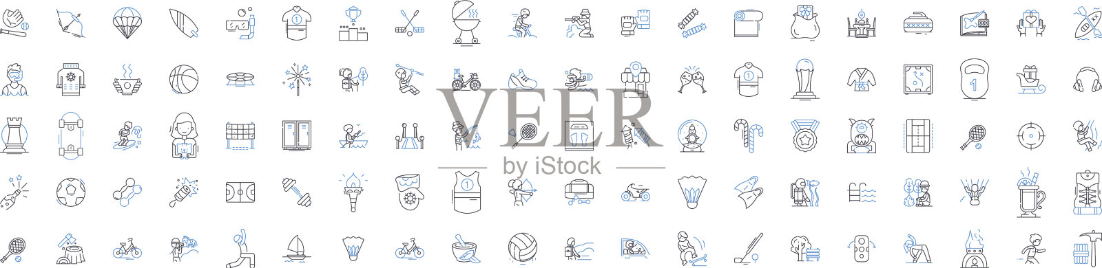 星期六和体育活动线图标图标素材