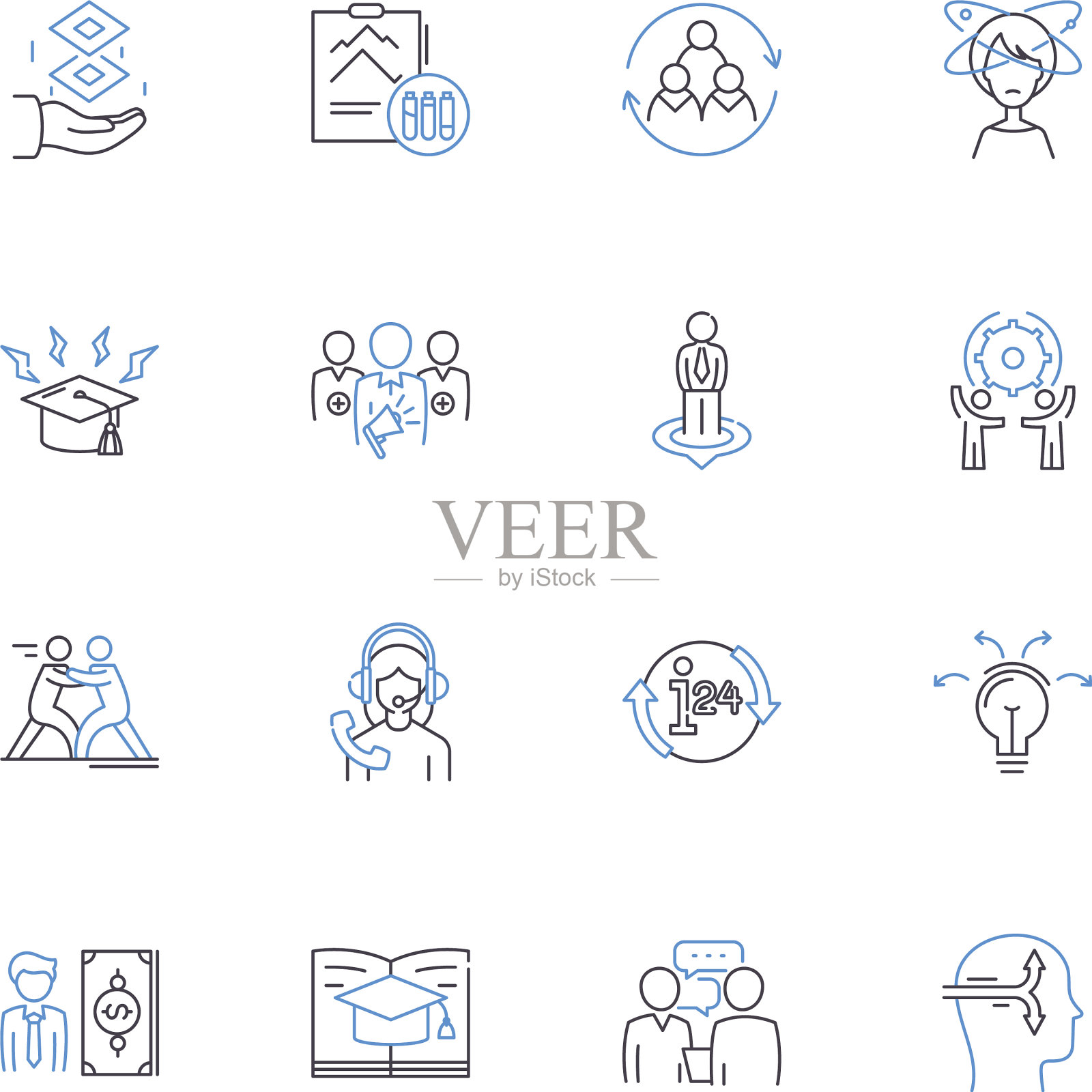 检查线路图标收集的人员图标素材