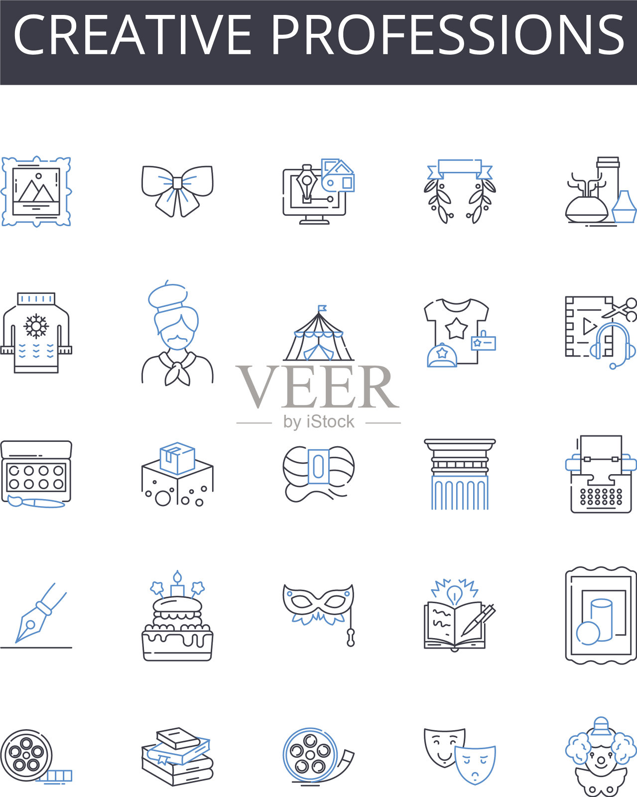 创意职业线图标收集图标素材