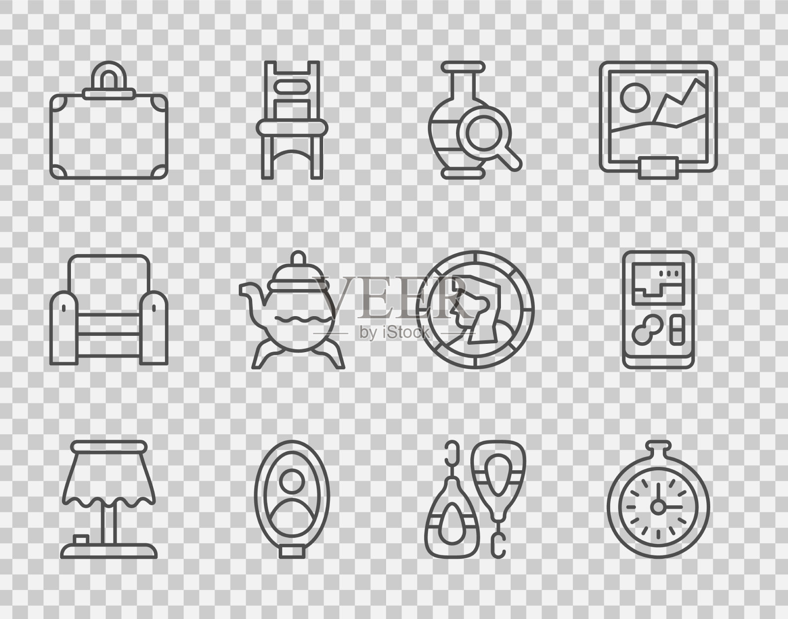 设行台灯怀表古图标素材