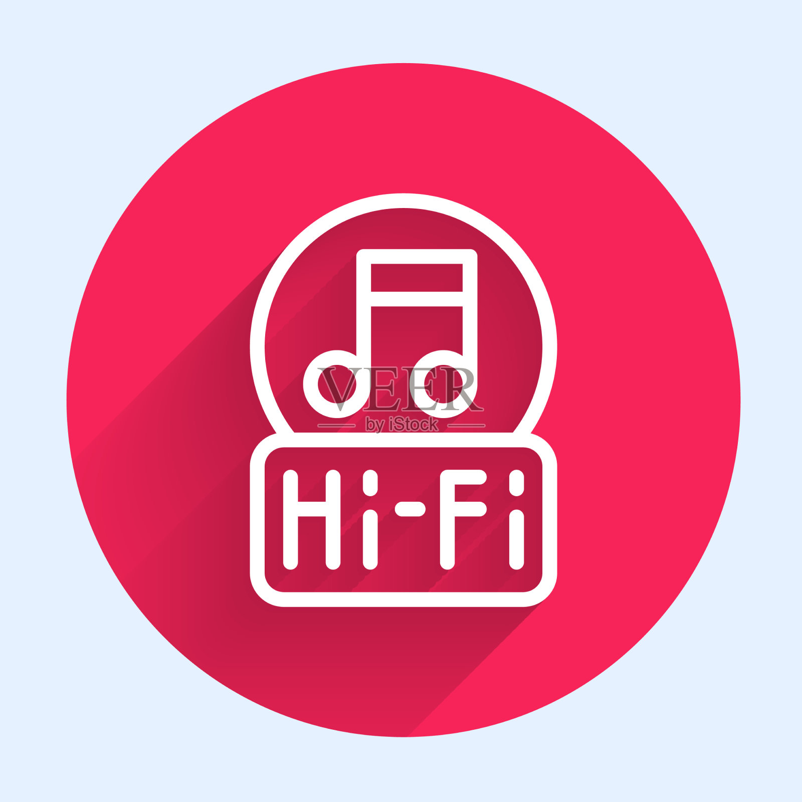 白线音乐音符与音调图标隔离插画图片素材