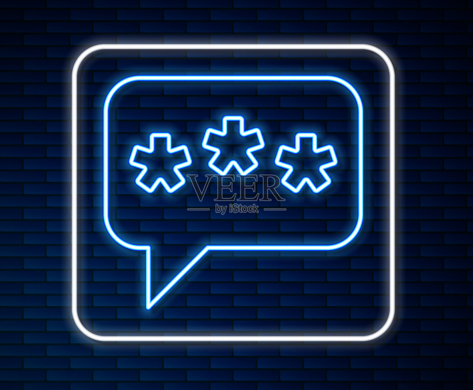 发光的霓虹线语音气泡聊天图标孤立插画图片素材