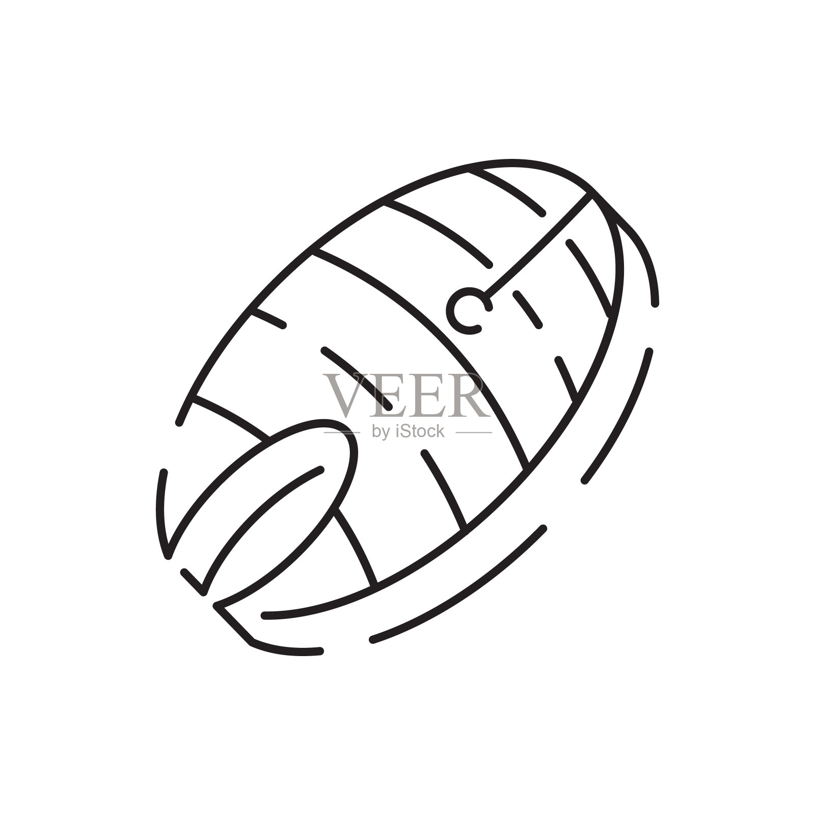 海鲜餐厅线图标。白色的肉。鱼类和海洋生物相关图标。可编辑的中风。薄矢量平面插画图片素材