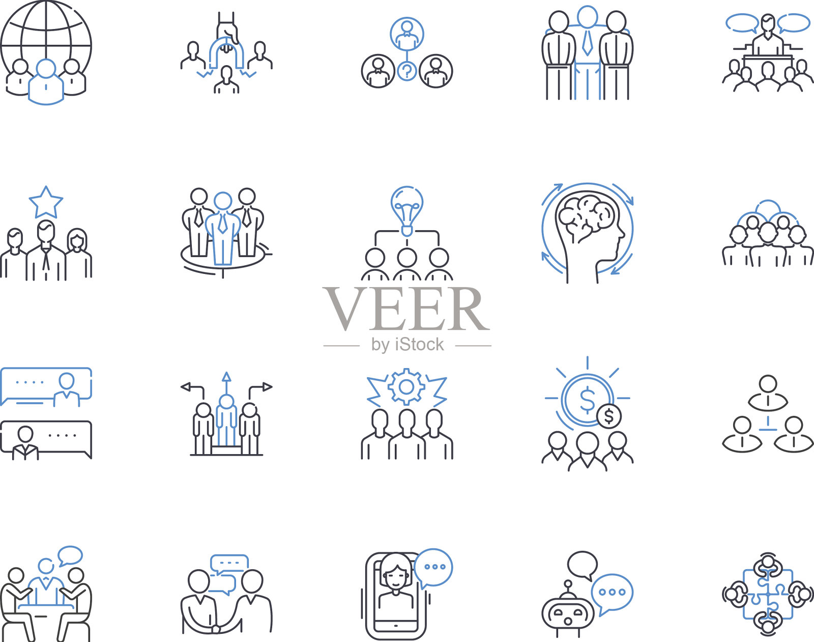 适应性策略线图标收集图标素材