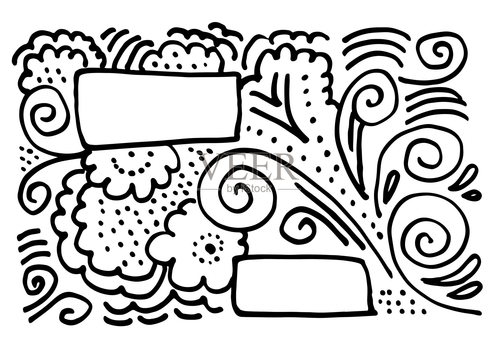 漩涡框架的概念设计和相框。插画图片素材