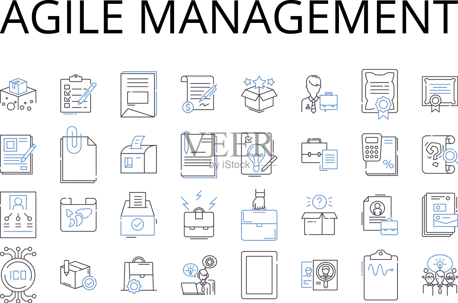 敏捷管理线图标收集精益图标素材