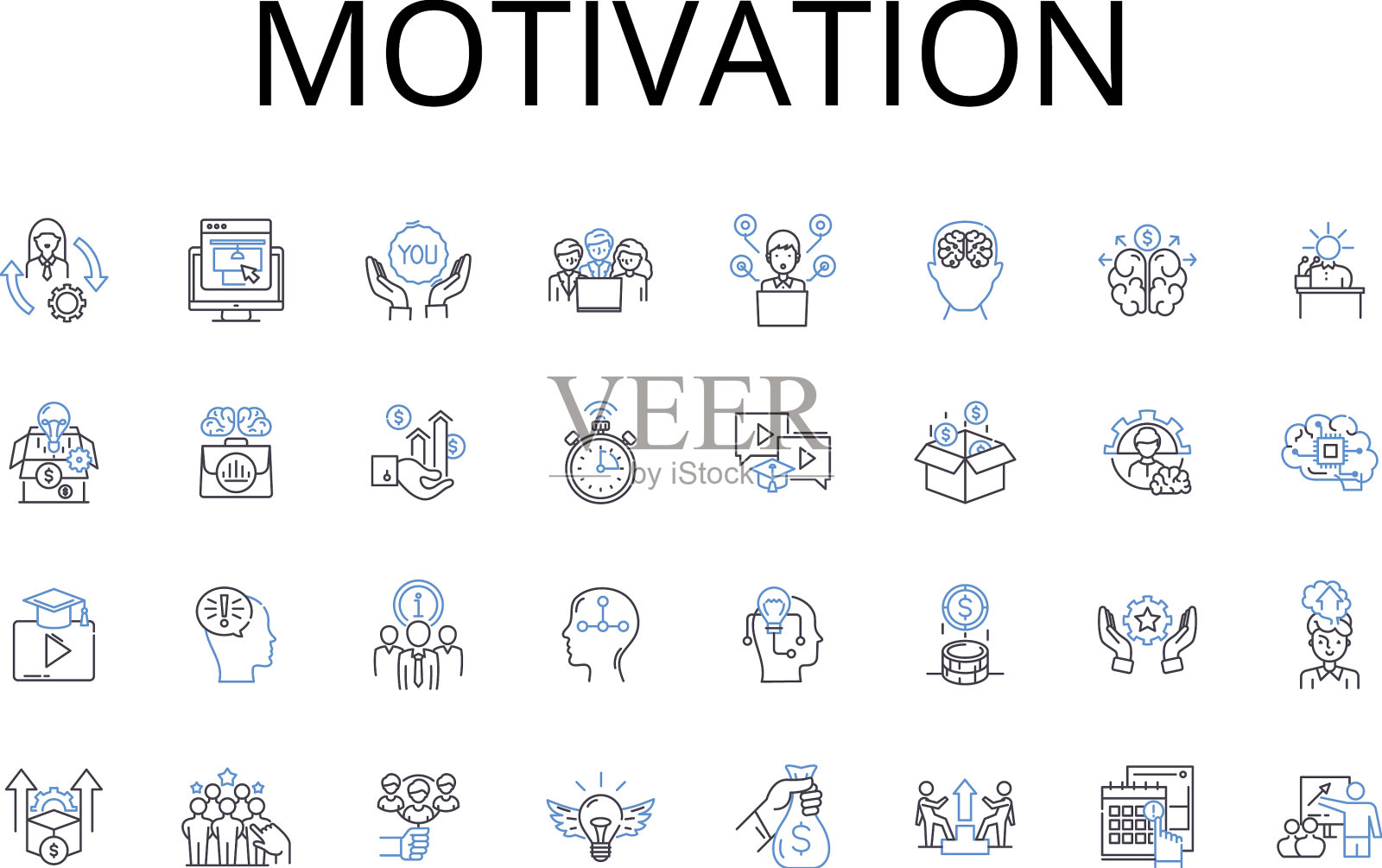 激励线条图标收集热情图标素材