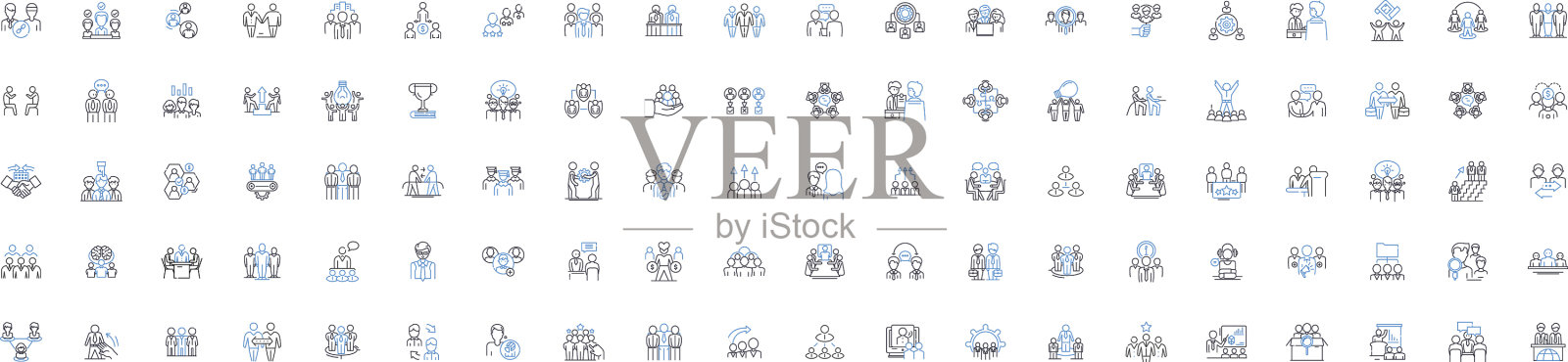 管理群线图标收集团队合作图标素材