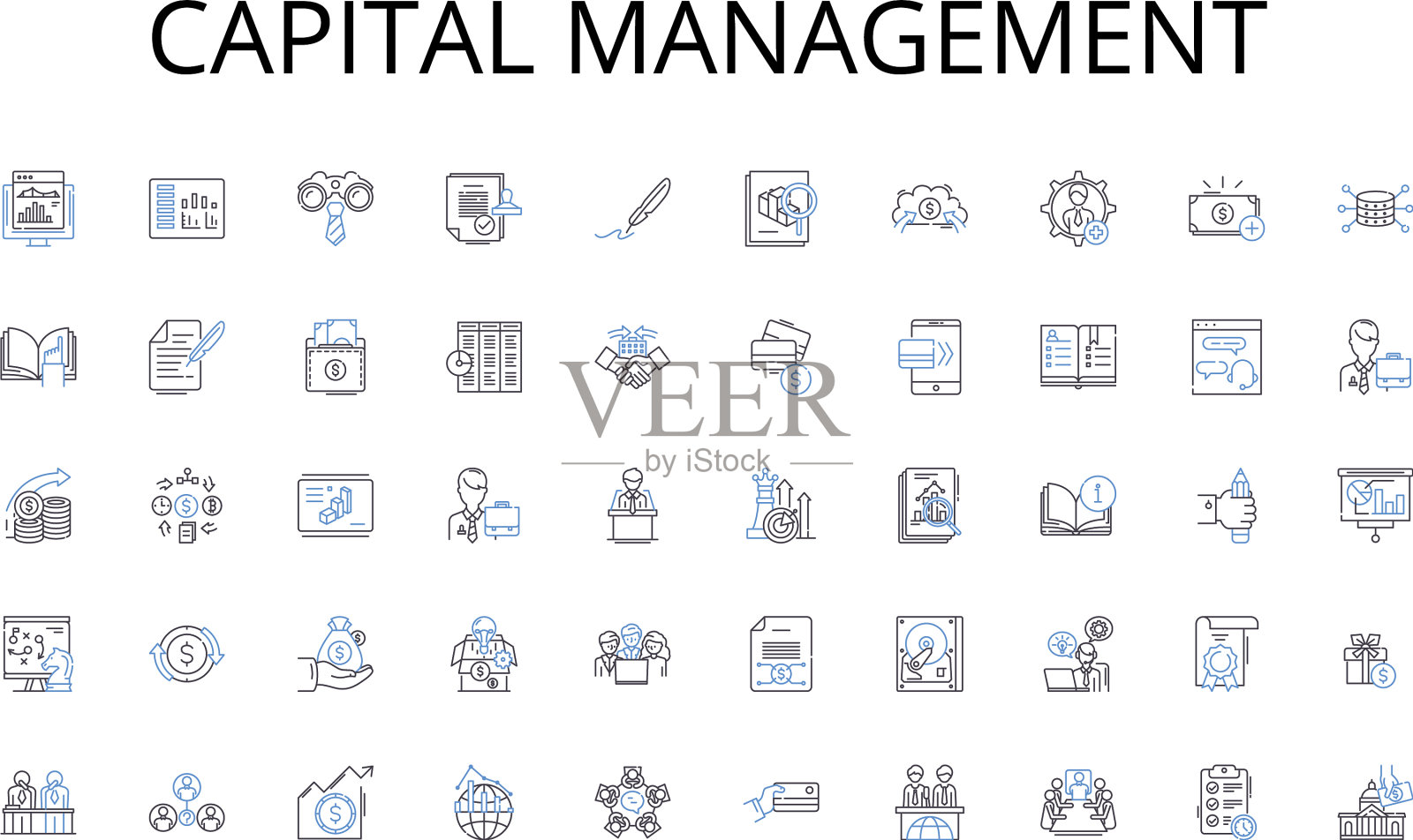 资本管理线图标集合图标素材