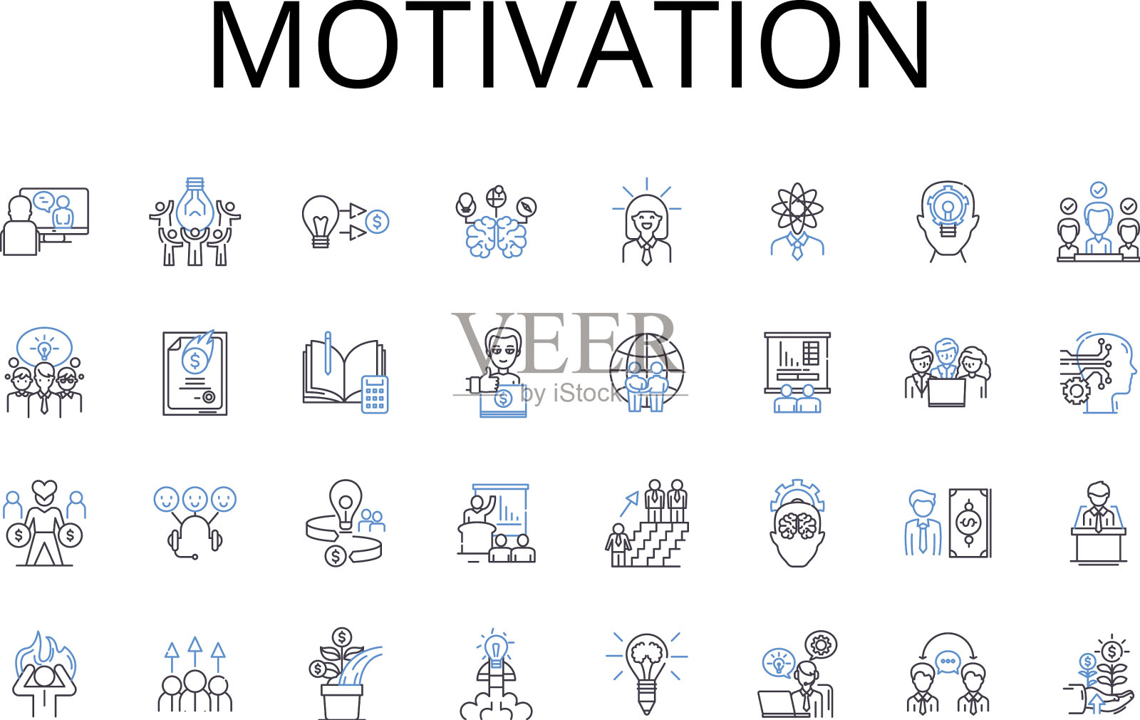 激励线条图标收集热情图标素材