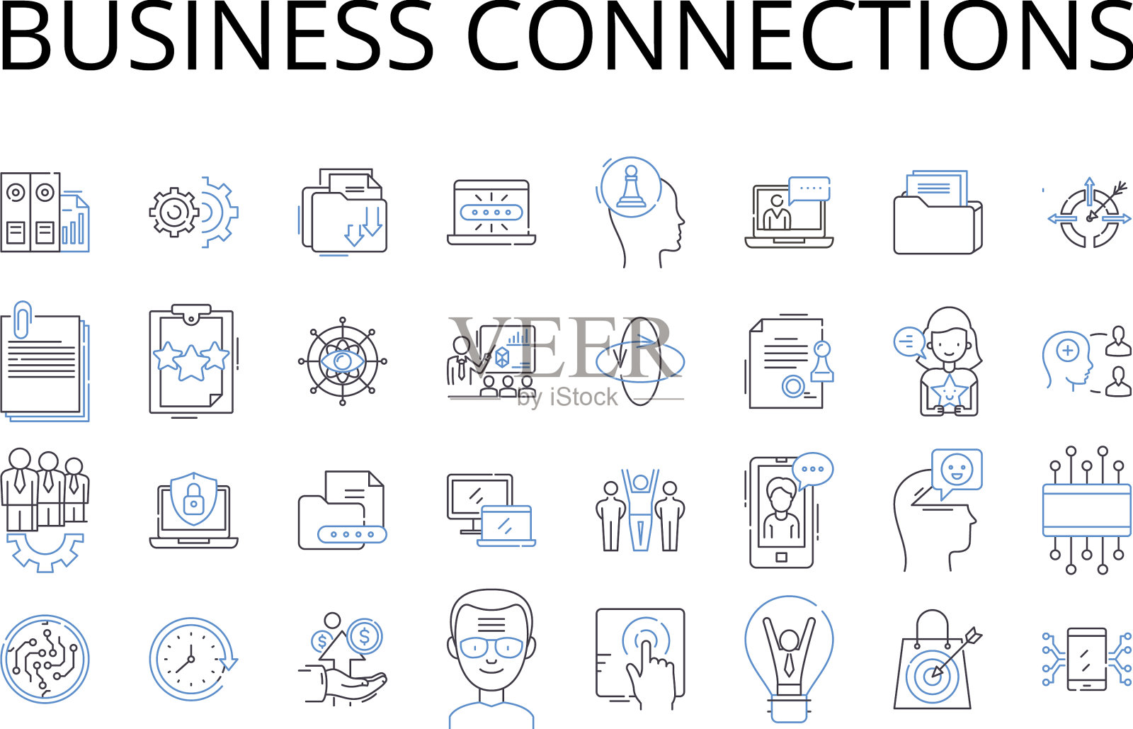 业务连接线图标集合图标素材