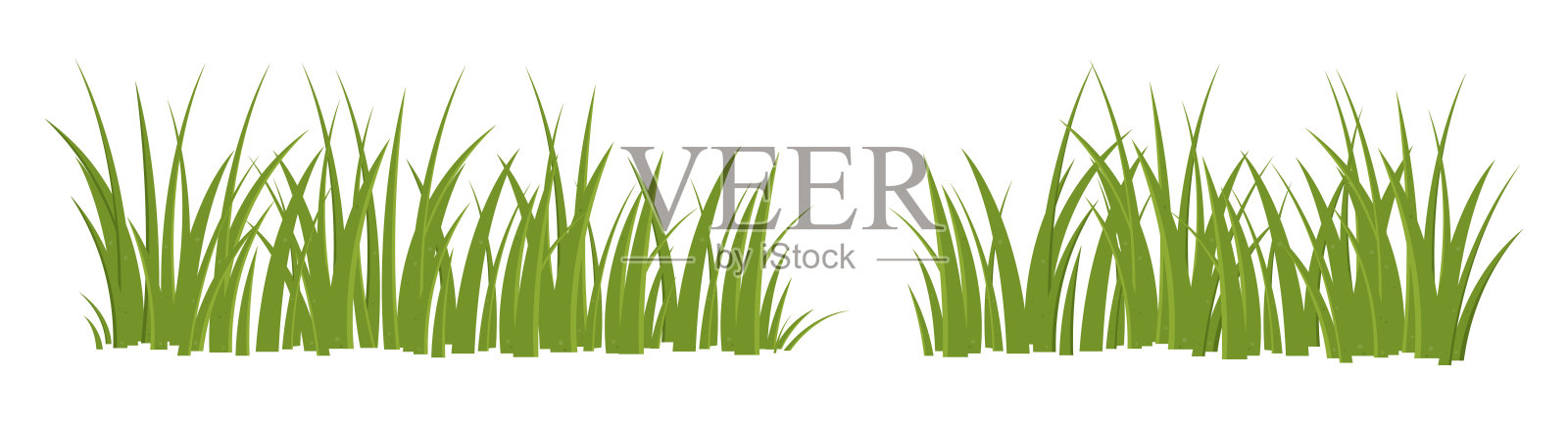 卡通草叶收集矢量插图孤立的白色插画图片素材