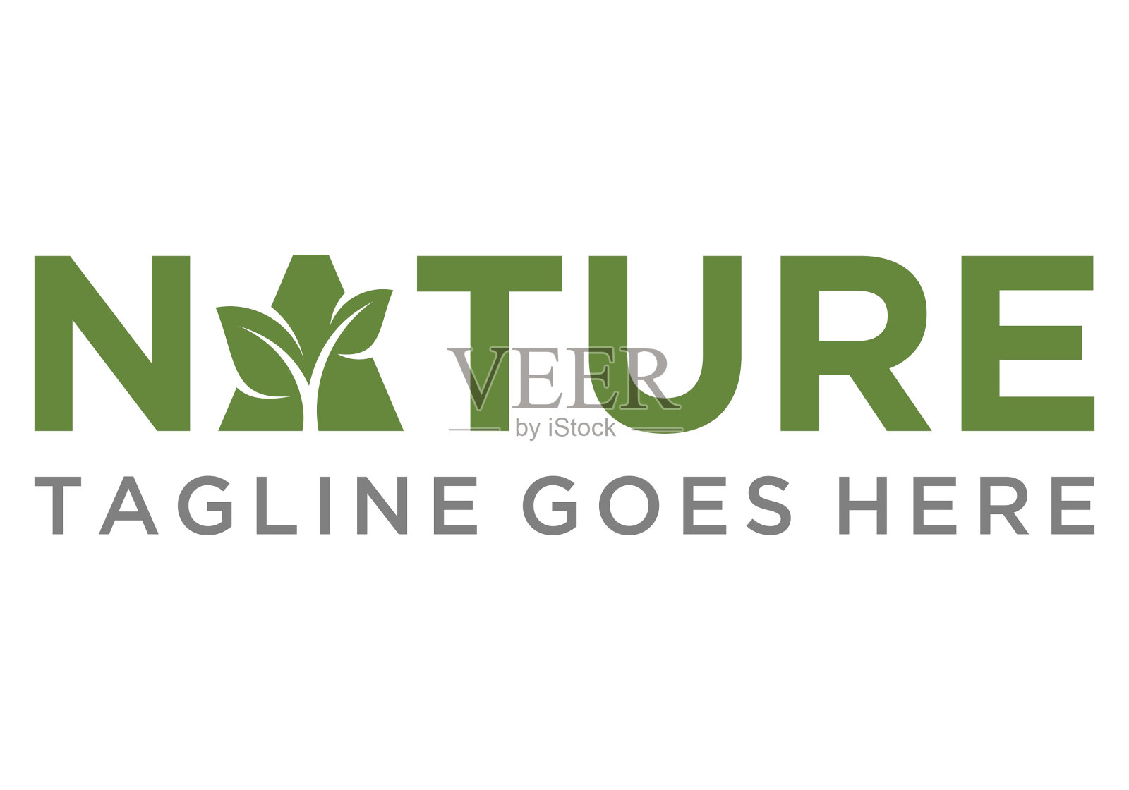 自然标志与植物在A插画图片素材