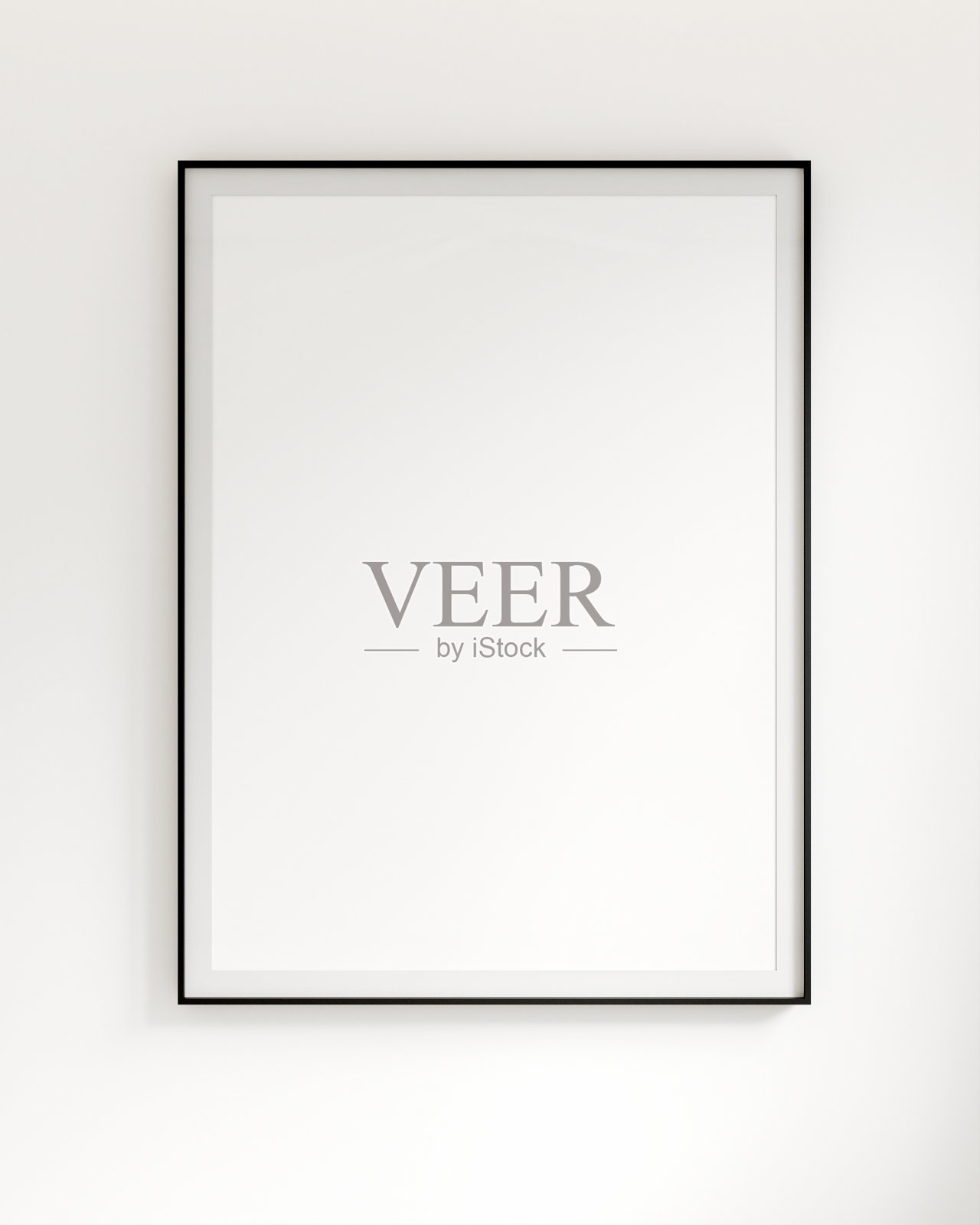 空白的白色海报框，黑色的公寓客厅框，白色的墙面，简约、优雅、摩登。背景模板。三维渲染照片摄影图片