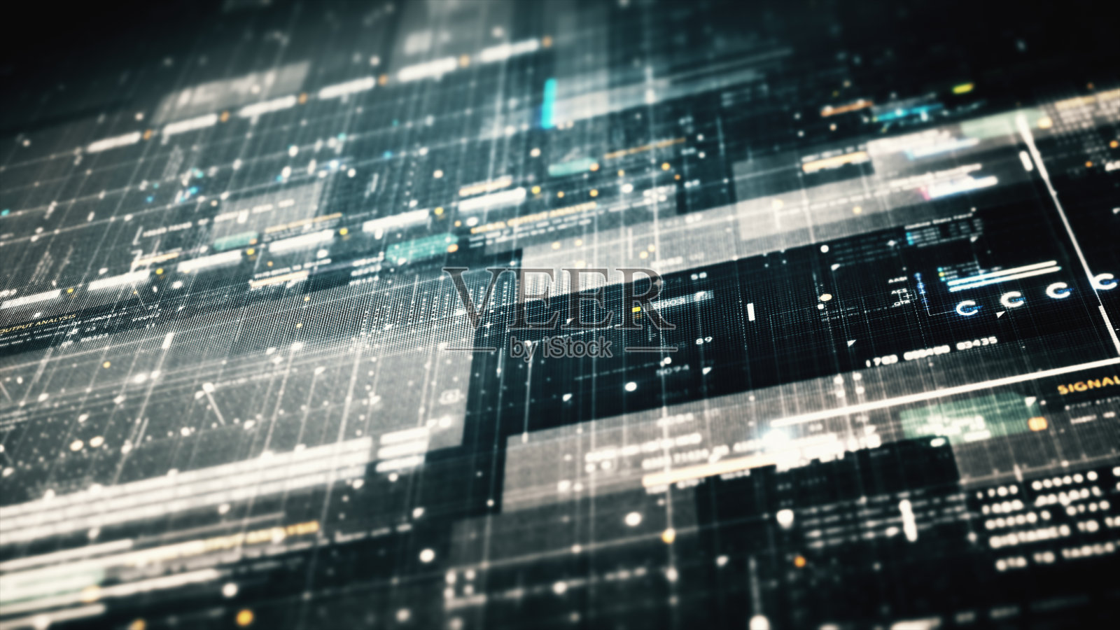 未来矩阵数据模拟HUD背景照片摄影图片