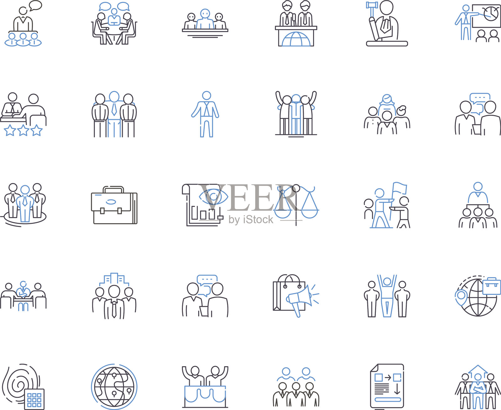 共同基金线图标收藏多元化图标素材